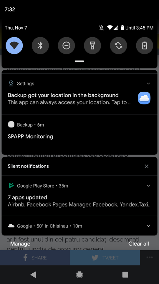 Android 10 location permission notification